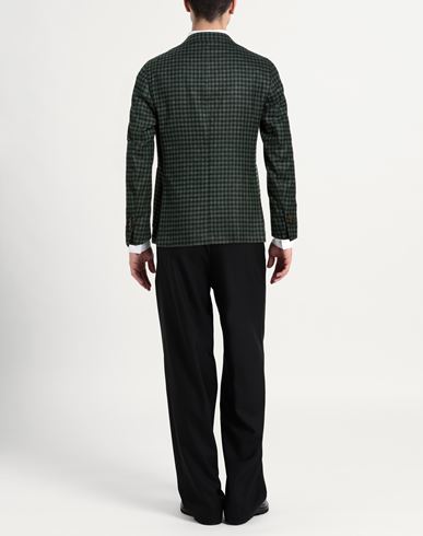 Man Blazer Green Size 38 Virgin Wool, Linen, Silk, Elastane