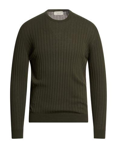 Man Sweater Military green Size 48 Cotton