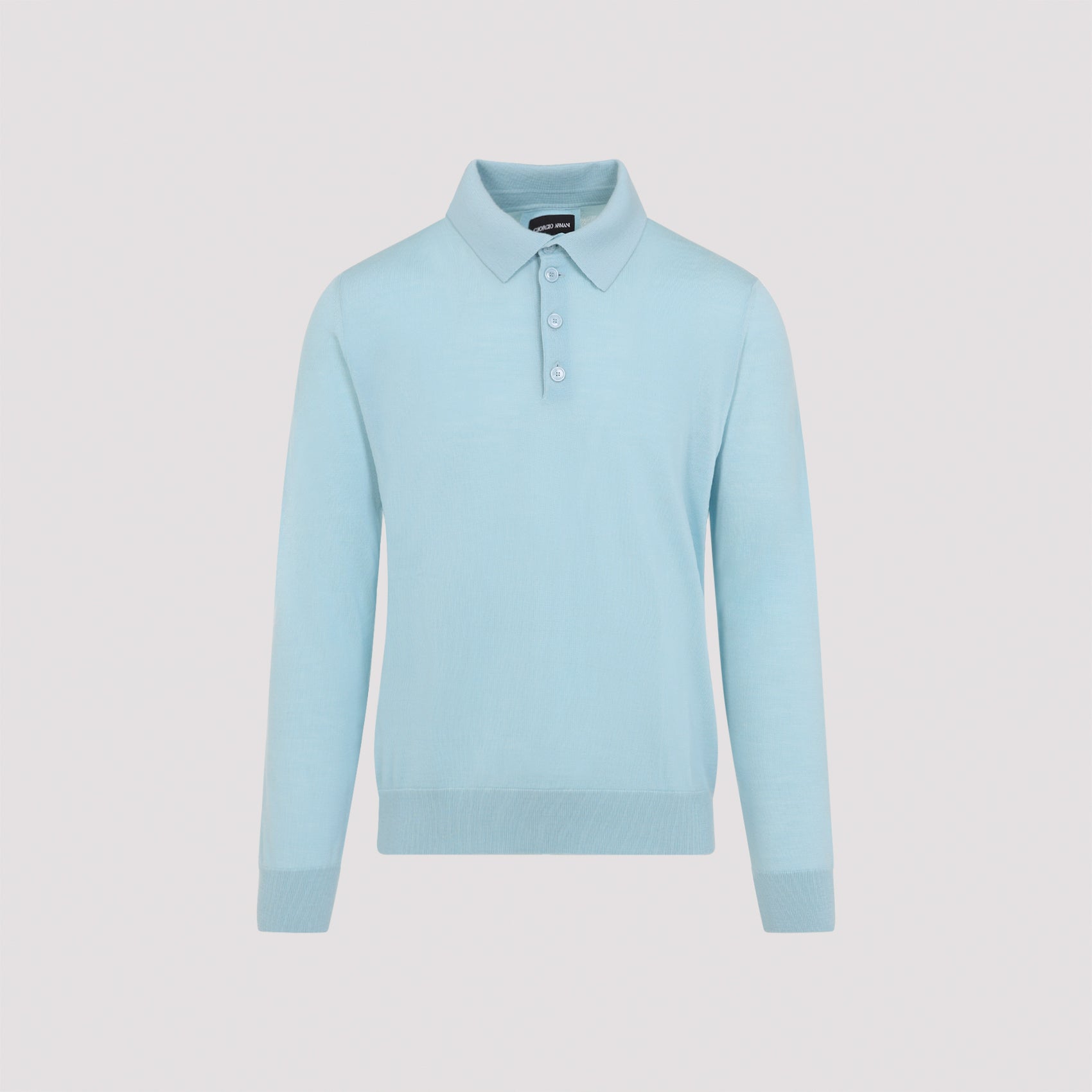 Long-sleeved Polo Shirt in Virgin Wool