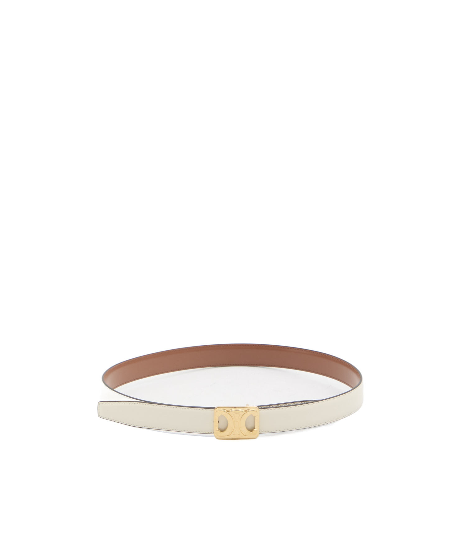 MEDIUM REVERSIBLE FRAMED TRIOMPHE BELT IN TAURILLON