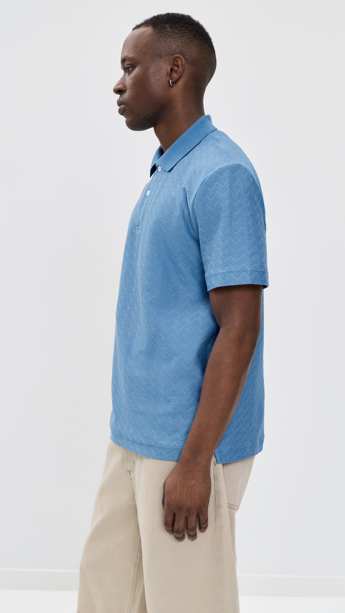 Short Sleeve Polo Light Blue Tones