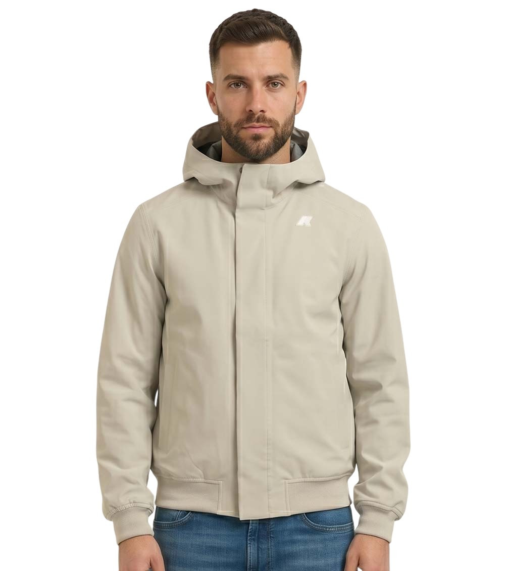 Beige Regular Hood Jacket