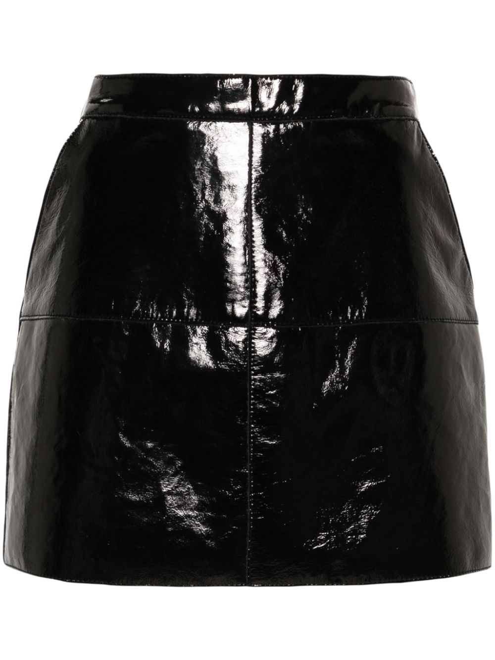 Patent-finish mini skirt - Black