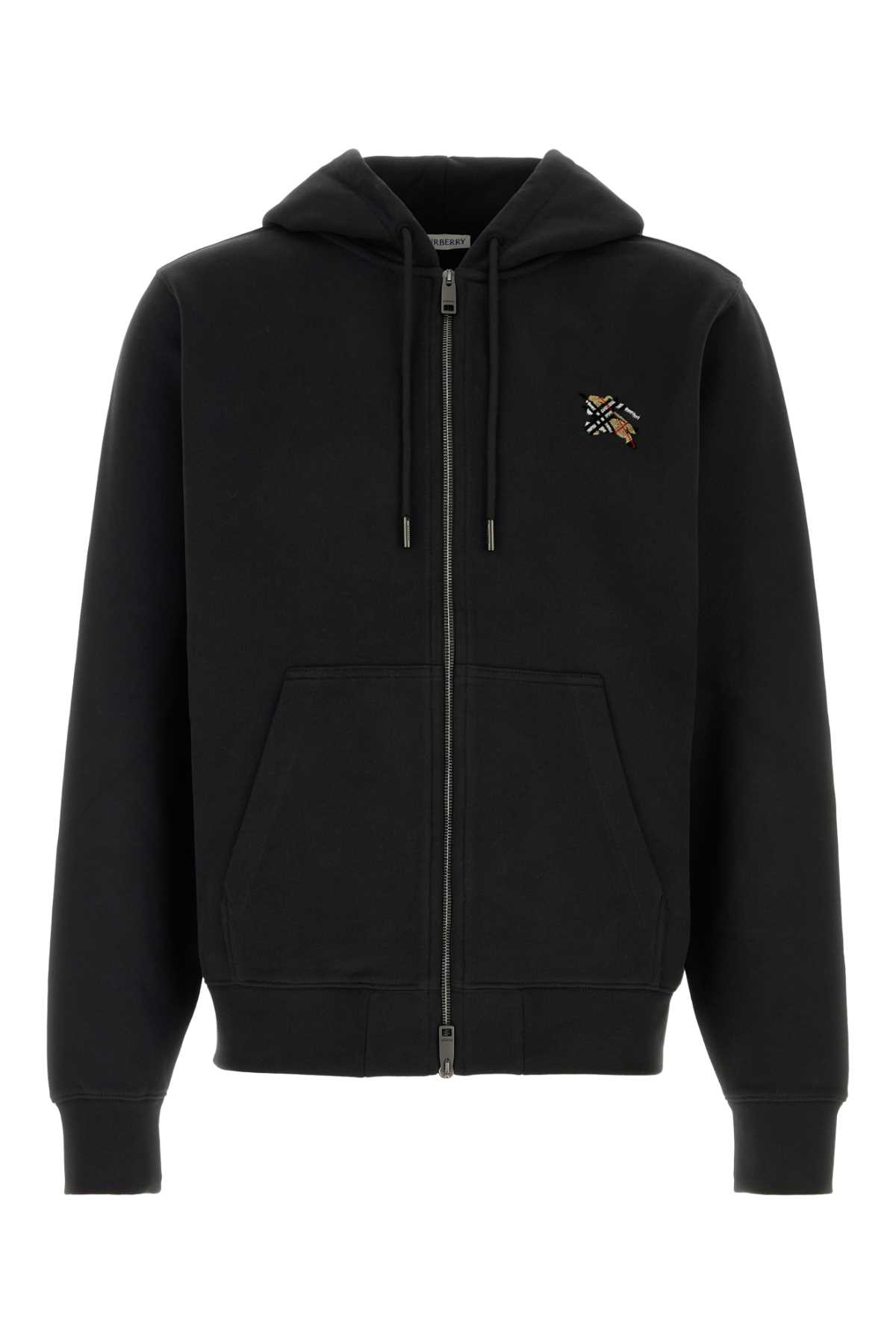 Black Cotton Sweatshirt Exterior: T-shirt - Men
