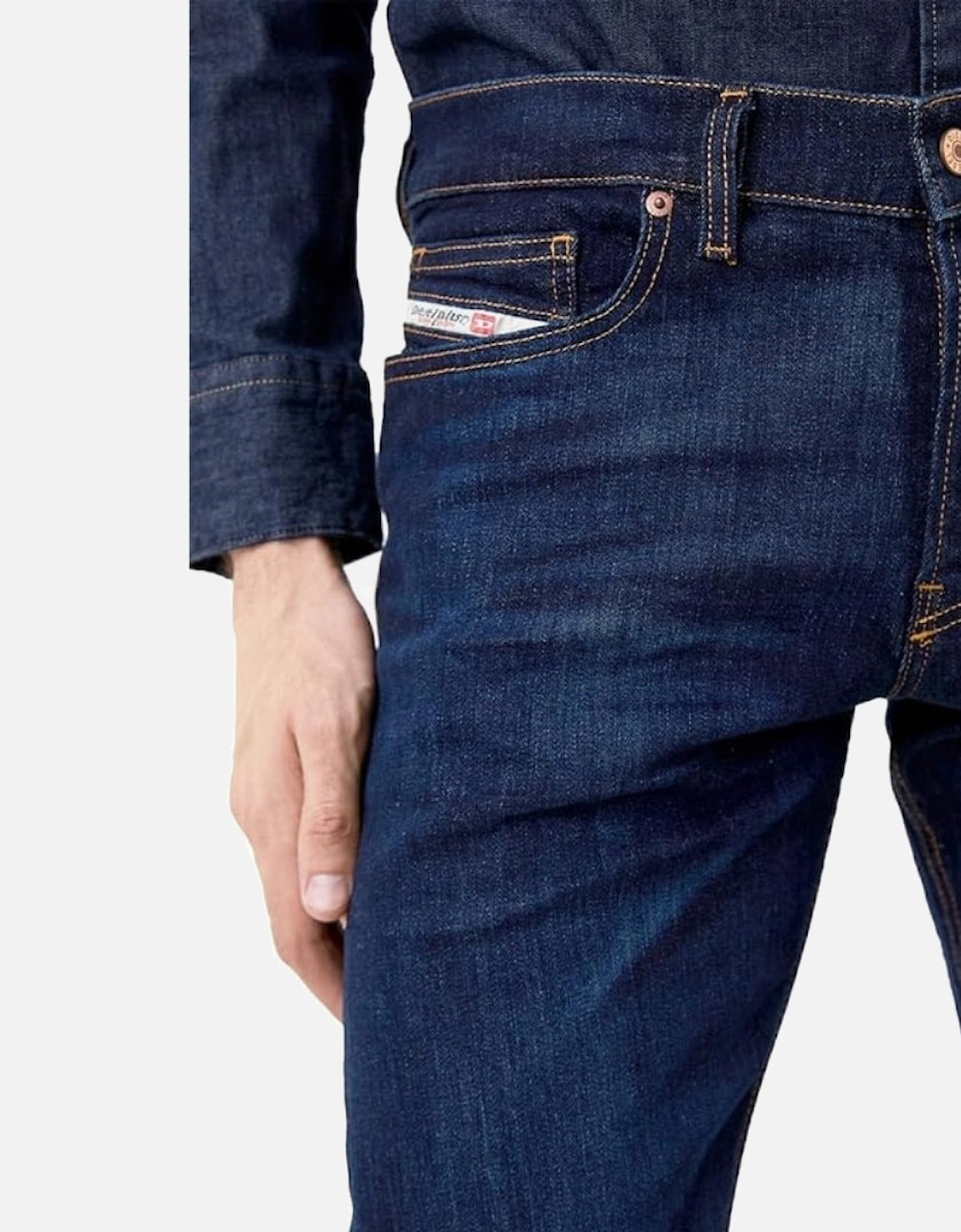 Men's Diesel D-Luster Plain Dark Blue Jeans - Navy - Size: 27/32