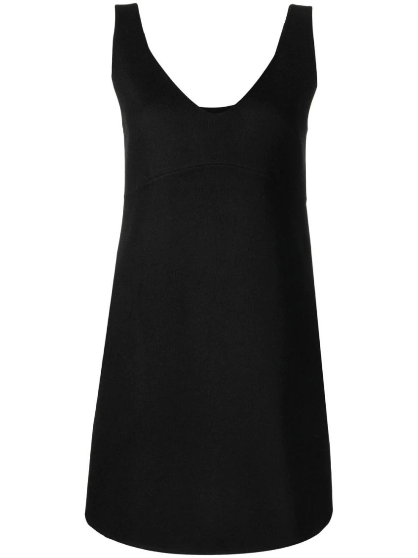Black V-neck Shift Mini Dress