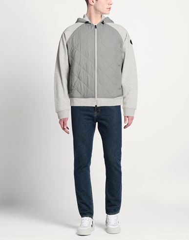 Man Jacket Light grey Size L Cotton, Polyester