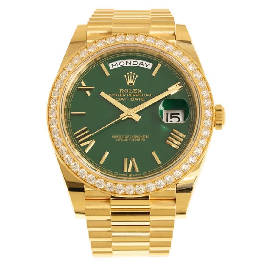 Day-Date 40 Automatic Green Dial Mens 18kt Yellow Gold President Watch M228348rbr-0040