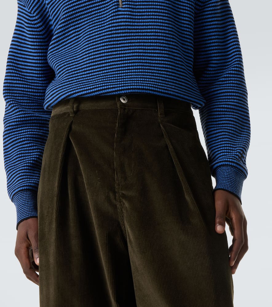 Cotton corduroy wide-leg pants