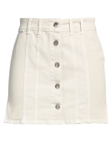 Woman Denim skirt Ivory Size 27 Cotton, Elastane