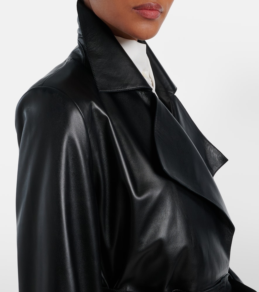 Kerri leather wrap coat