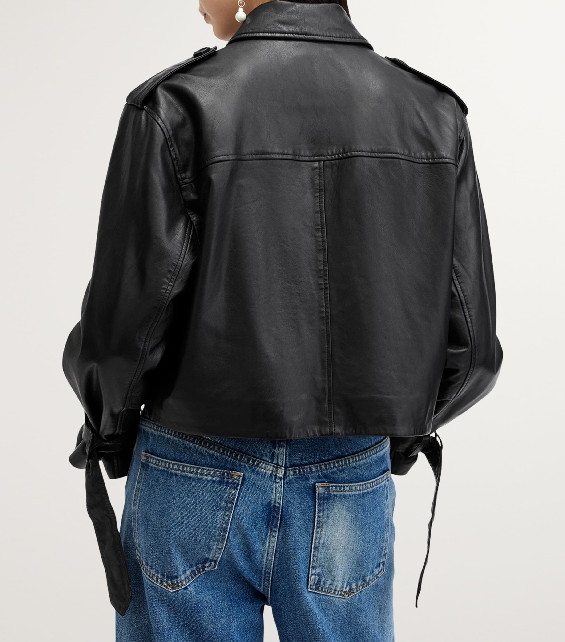 Leather Cropped Hendry Trench Coat