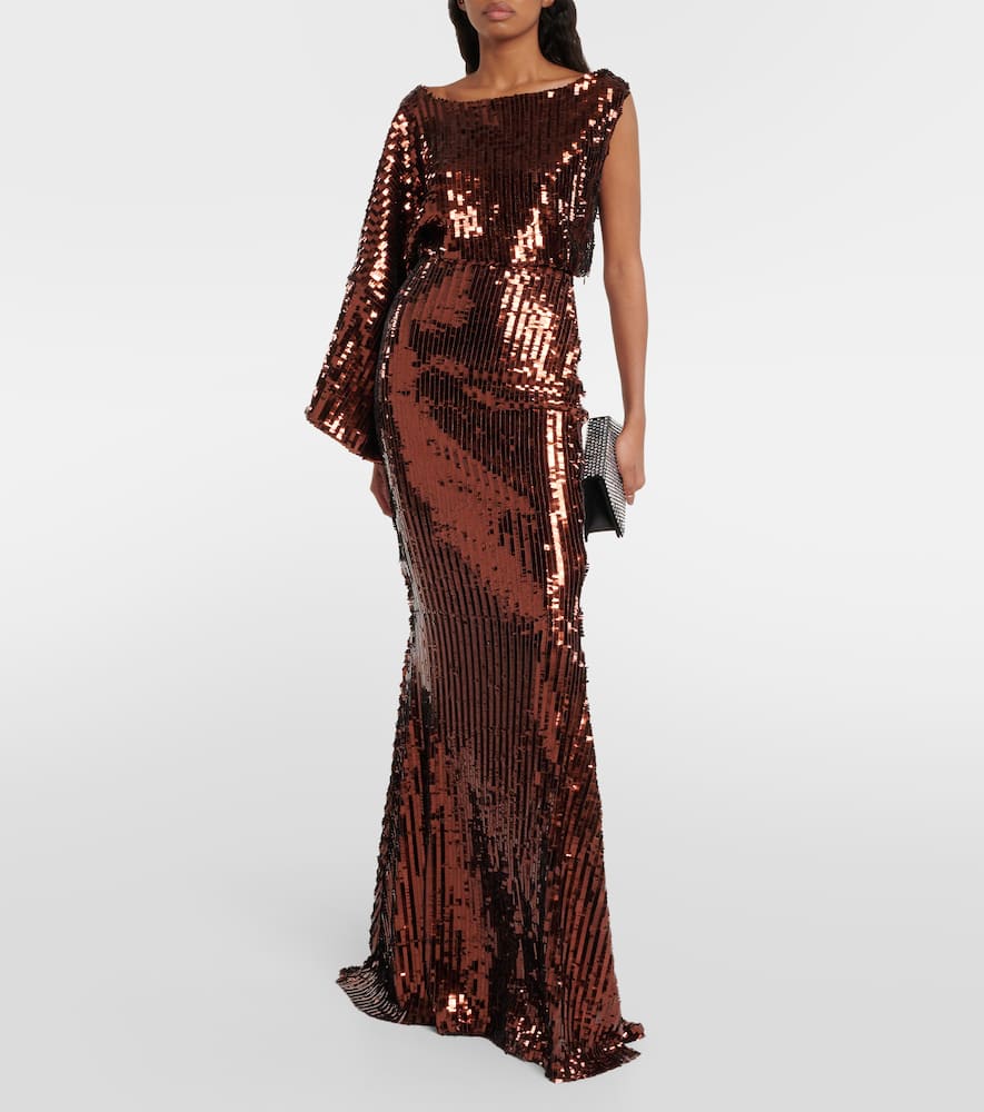Eric sequined one-shoulder top