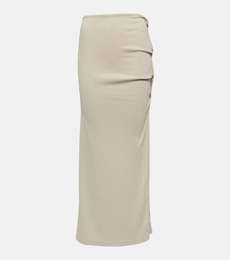 Open Twist ribbed-knit maxi skirt