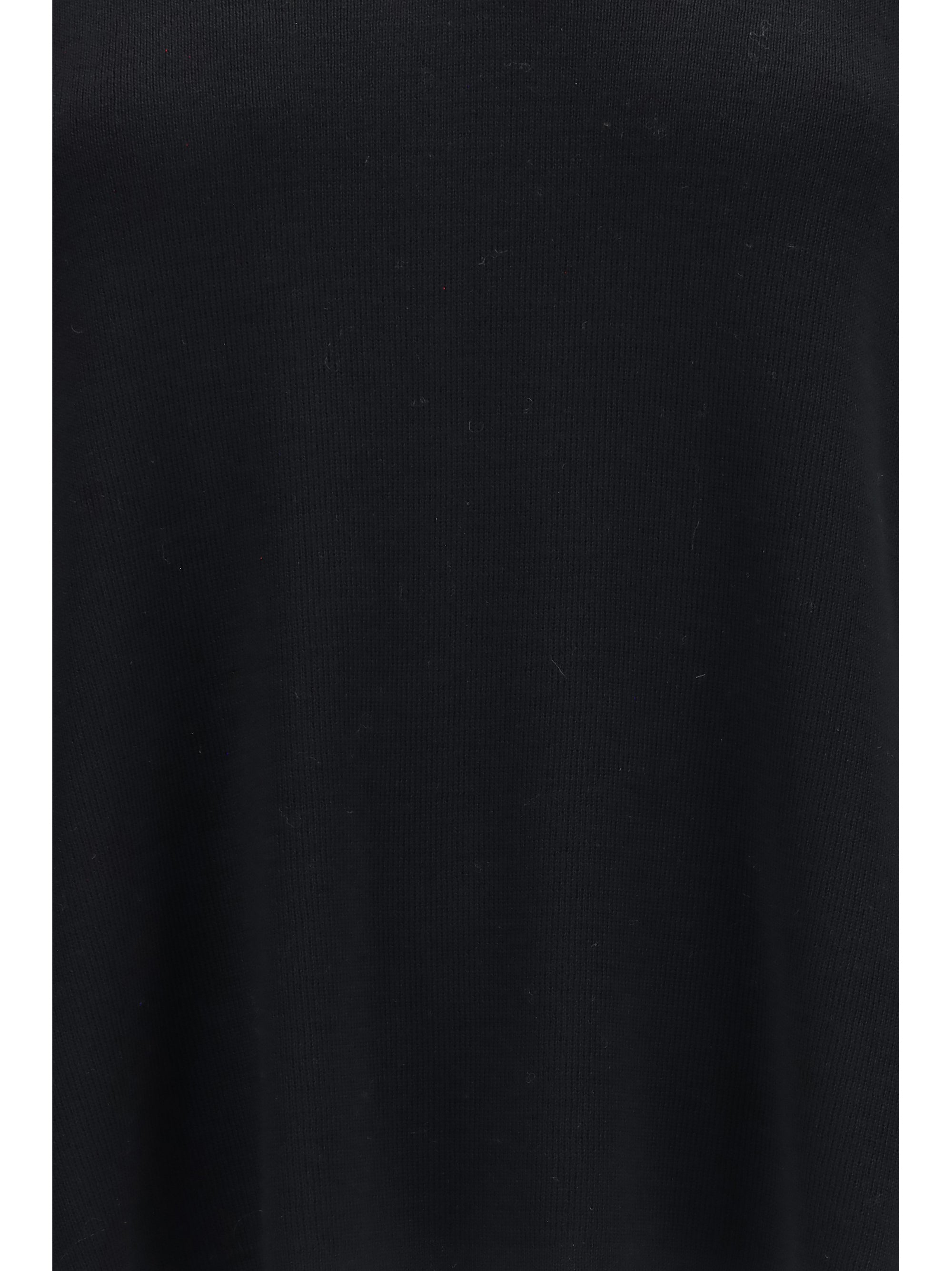 Merino Wool Polo Collar Sweater — Black