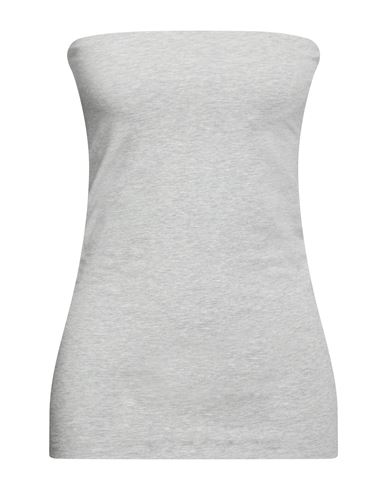 Woman Top Light grey Size M Cotton, Elastane