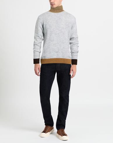 Man Turtleneck Light grey Size M Acrylic, Polyester, Elastane