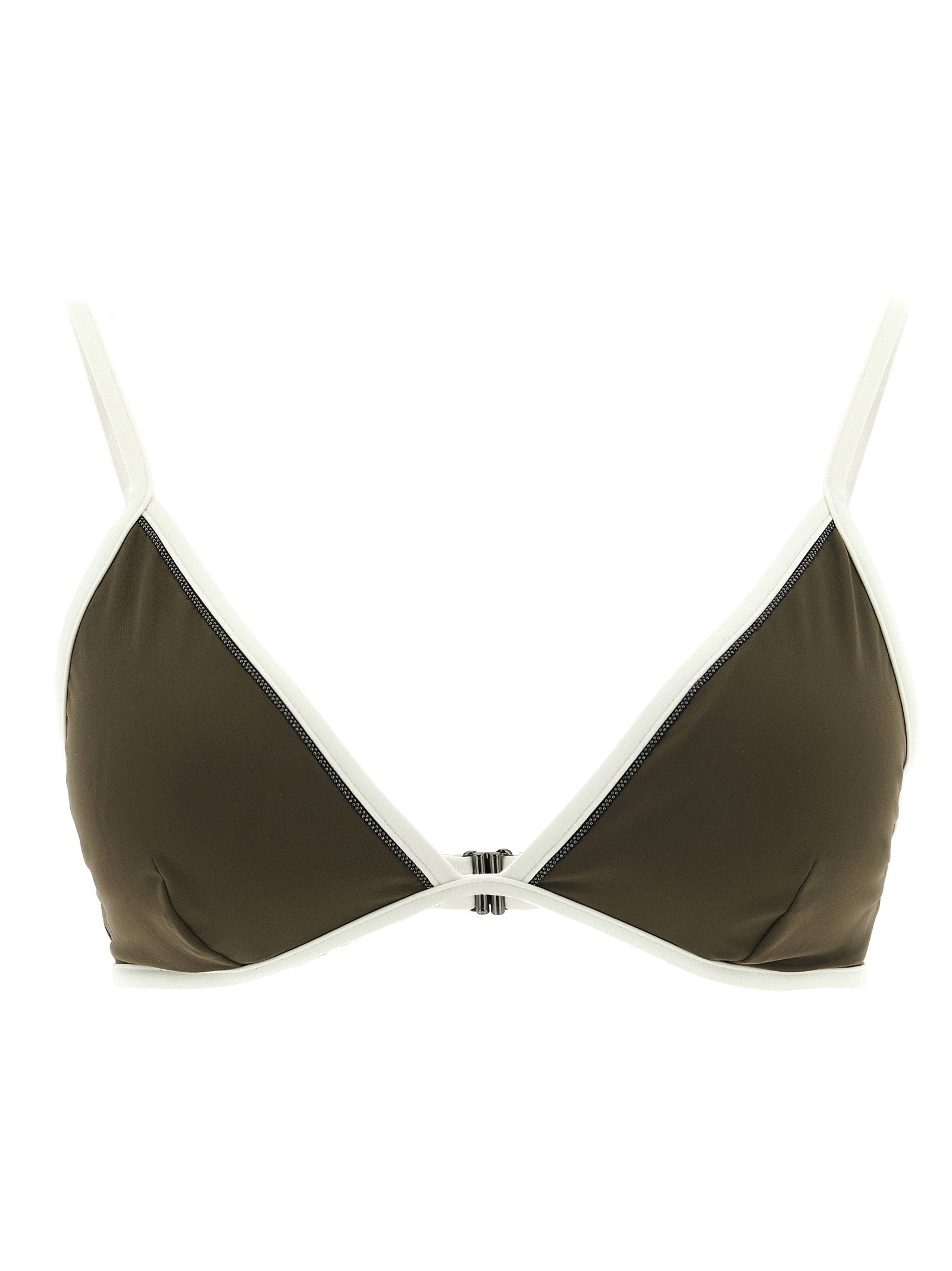 Bicolor Polyamide Bikini Top — Green
