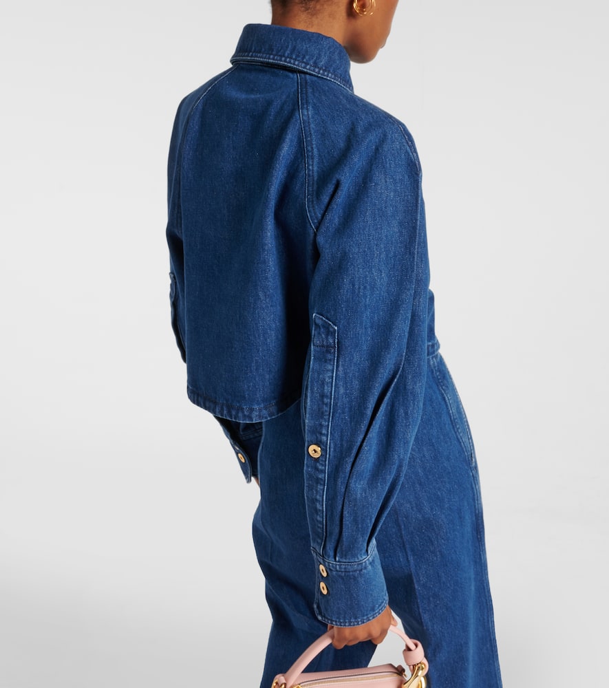 Cropped denim shirt