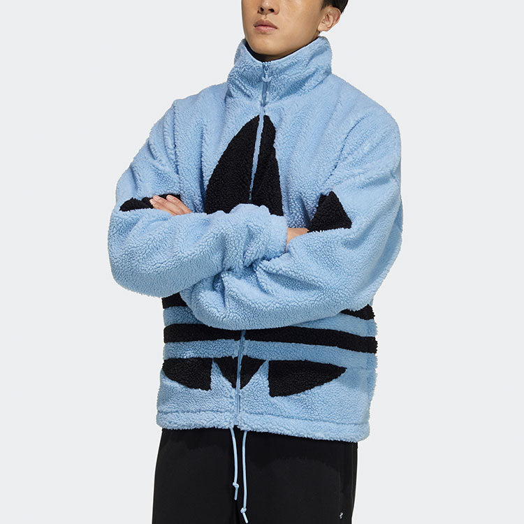 Originals Sherpa Jacket Stand Collar Loose Logo Sports Sky Blue