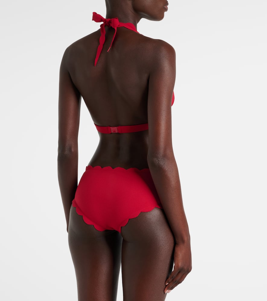 Spring scalloped halterneck bikini top