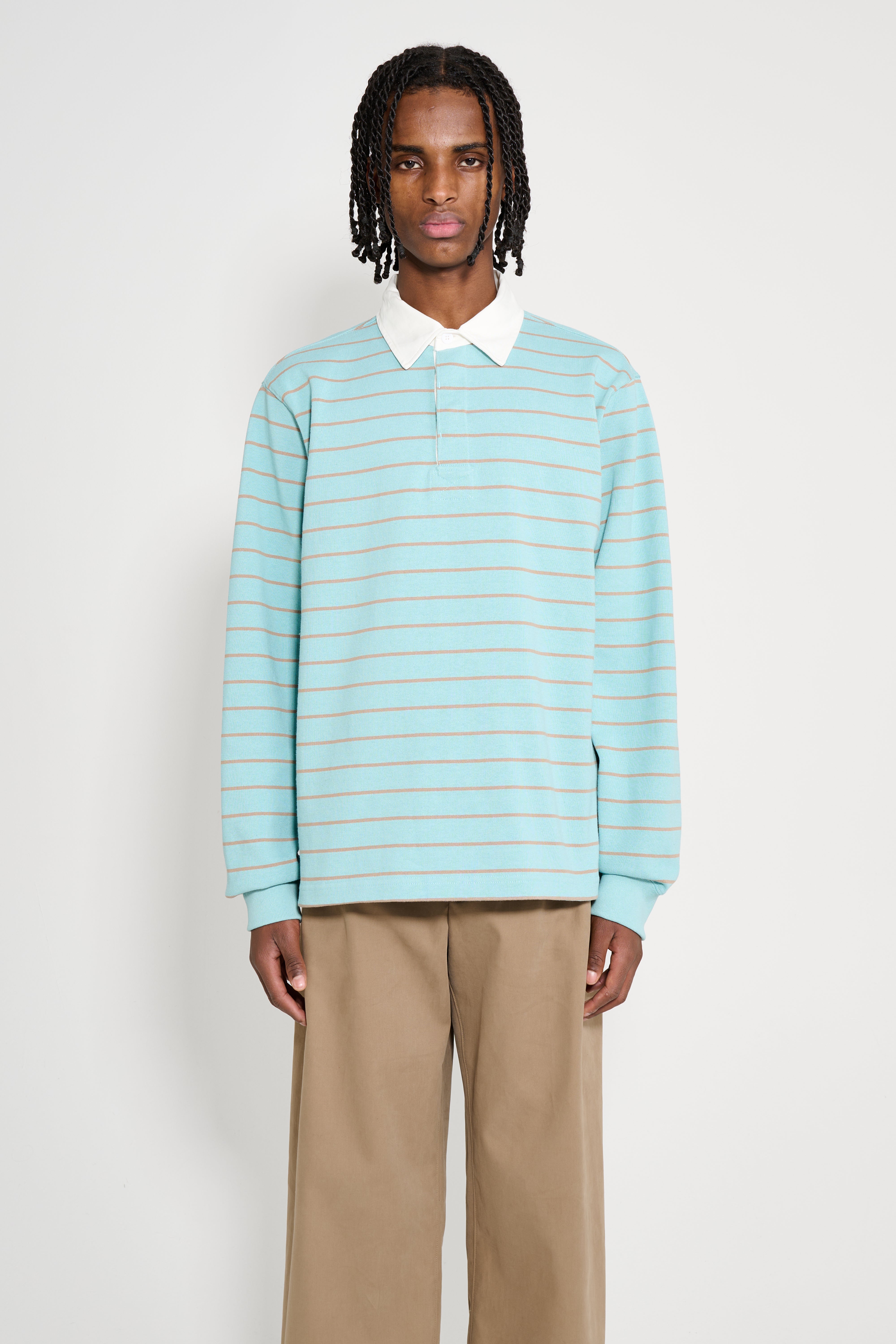 Stüssy Pin Striped Rugby Blue