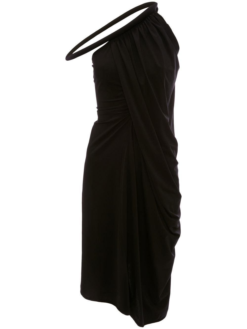 One-shoulder gathered dress