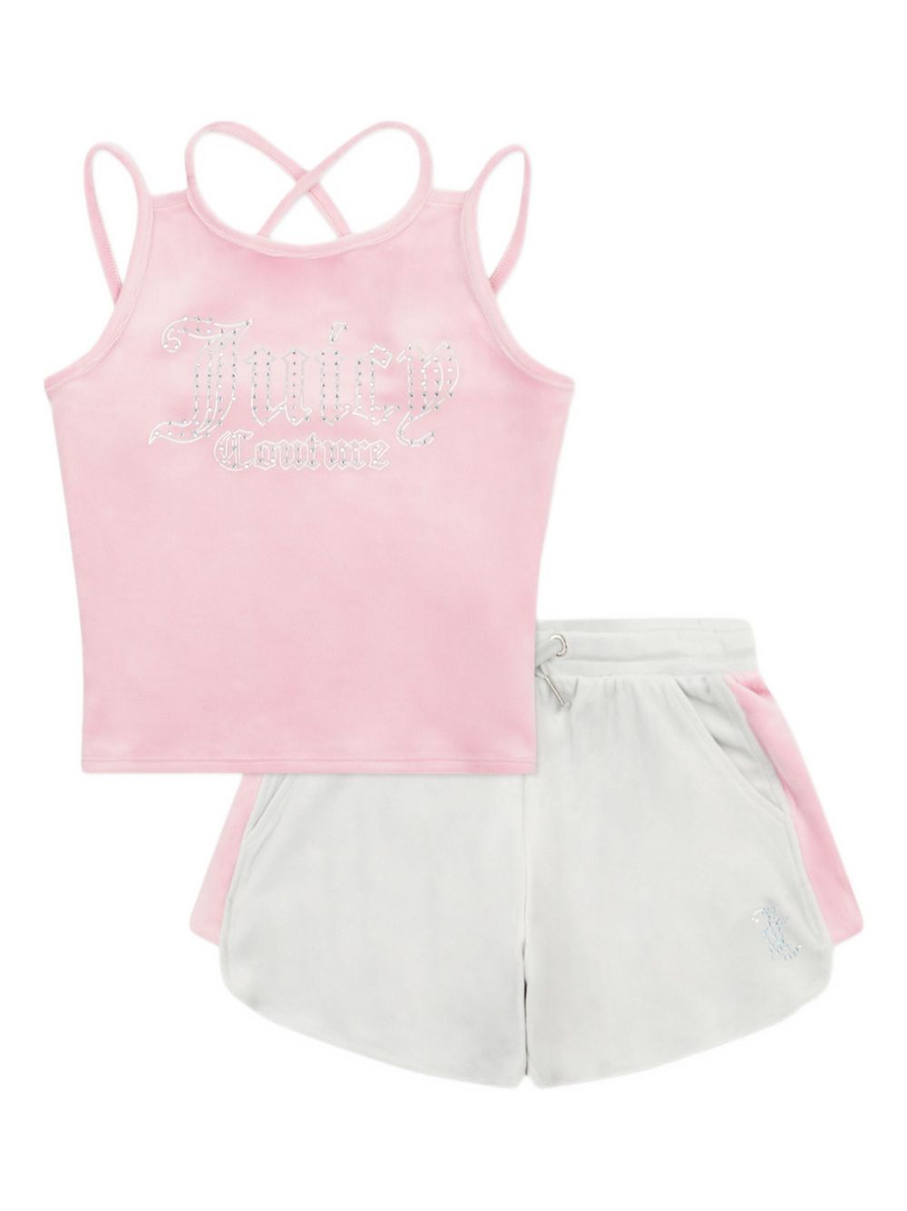 Juicy Couture Kids rhinestone-embellished short set - Pink