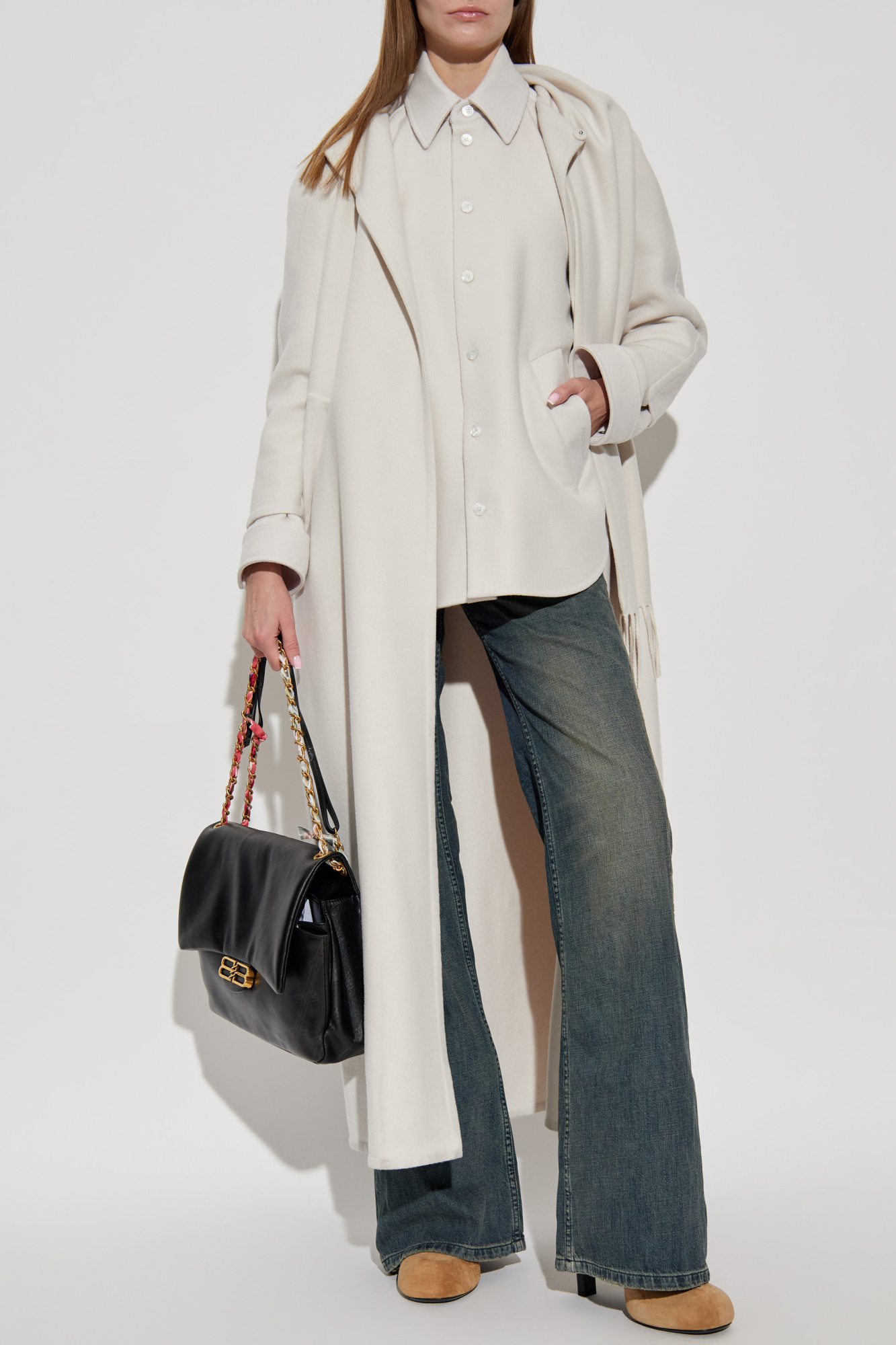 Cashmere Shirt, Women's, Cream