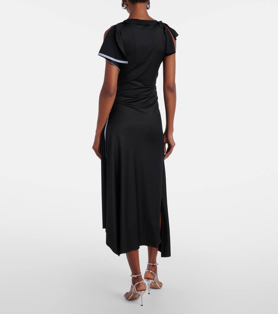 Draped asymmetric midi dress
