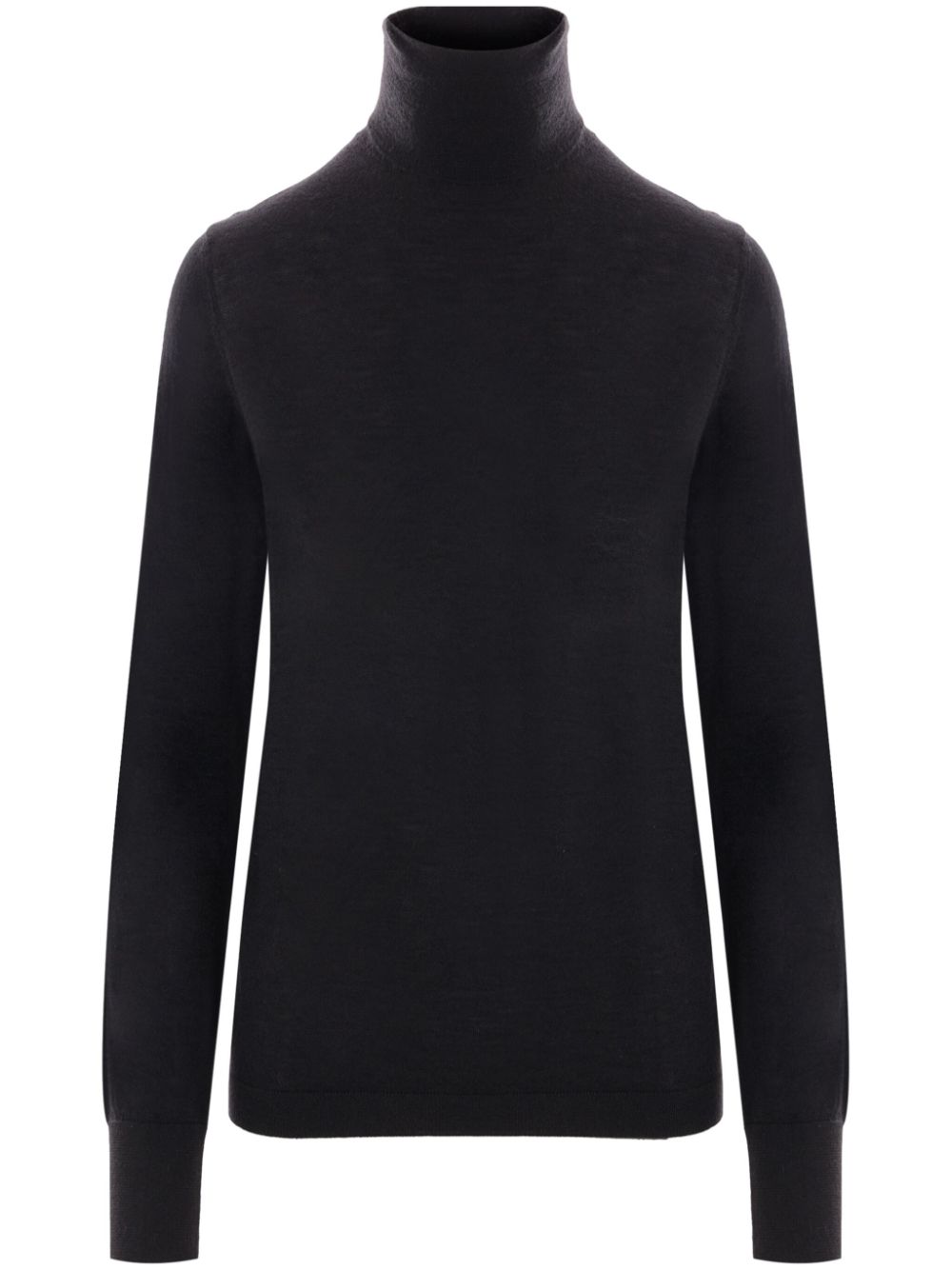 Roll neck knit t-shirt - Black
