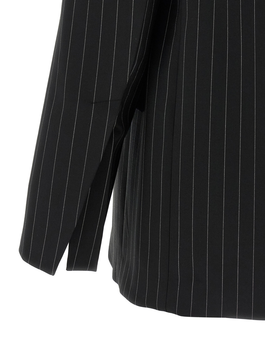 Spxdivina - Tailored Blazer In Pinstriped Gabardine