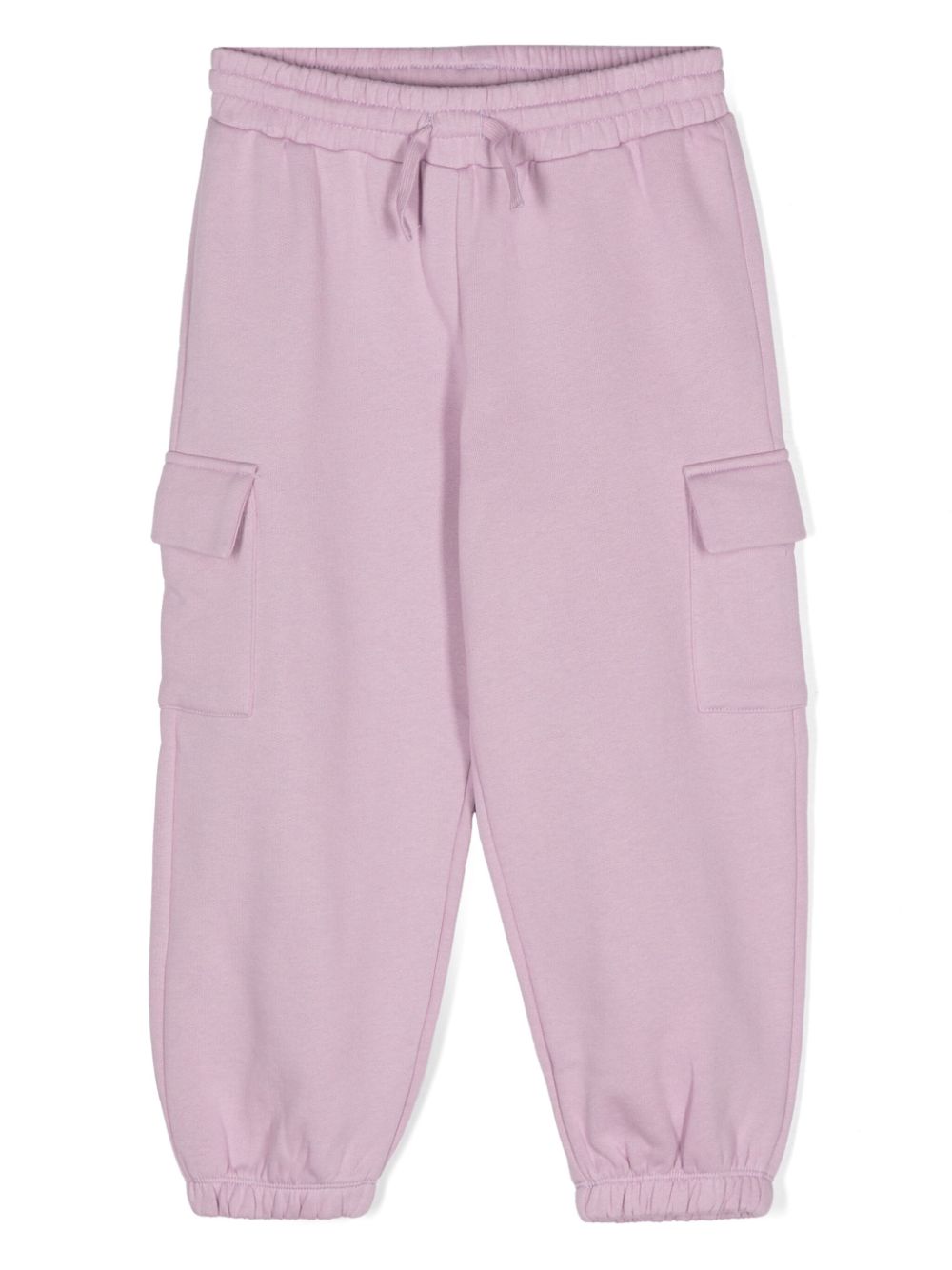 Cotton jersey tapered track pants - Purple
