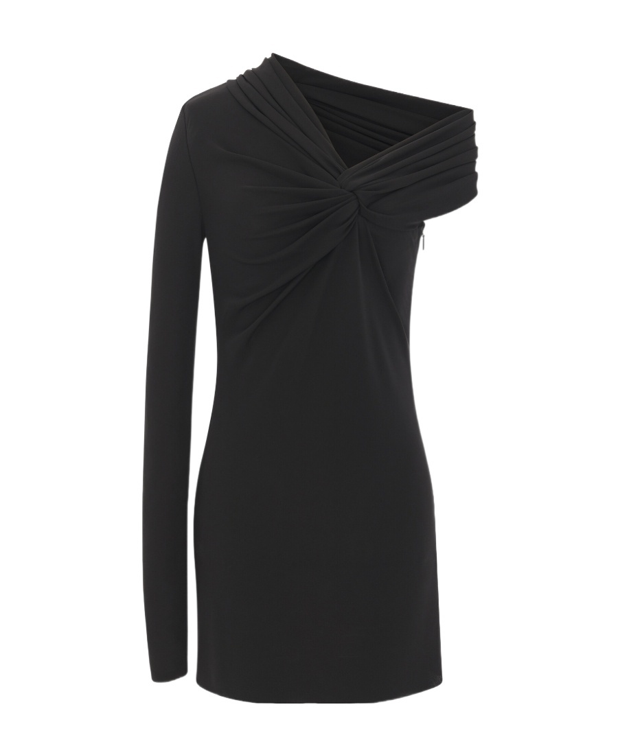 One-shoulder dress in crepe jersey