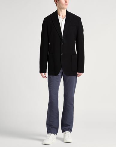 Man Blazer Black Size 42 Cotton, Elastane
