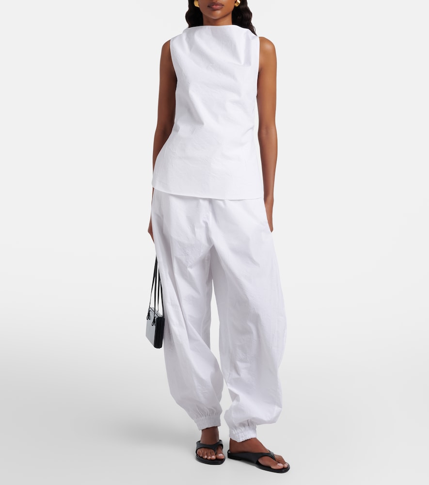 Róhe Draped cotton-blend top