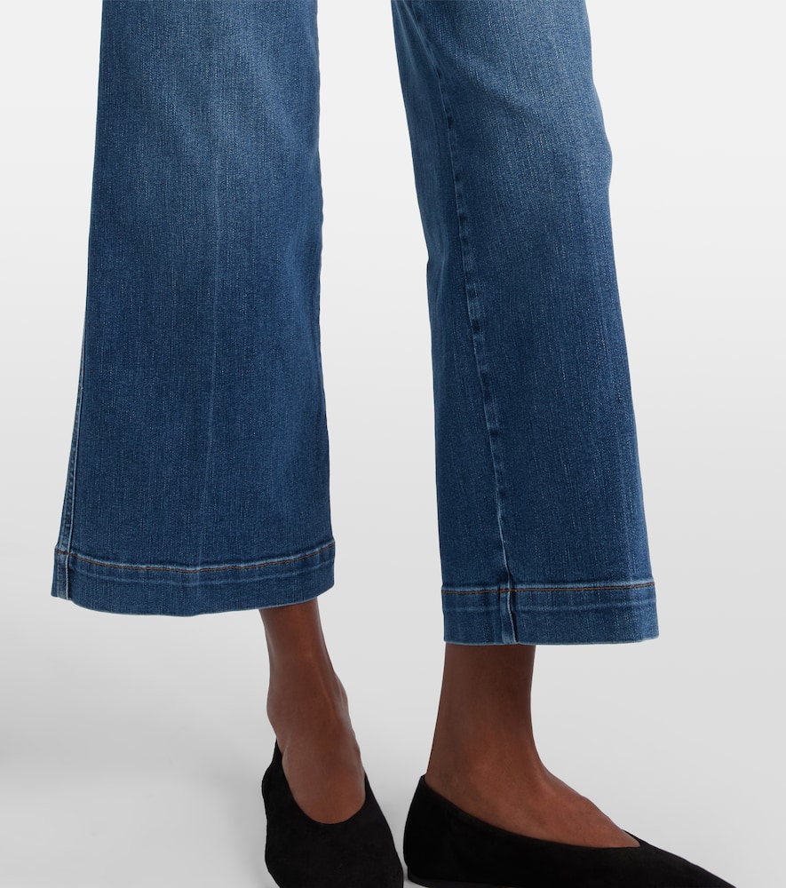 Seamed cropped wide-leg jeans