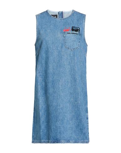 Woman Mini dress Blue Size L Cotton