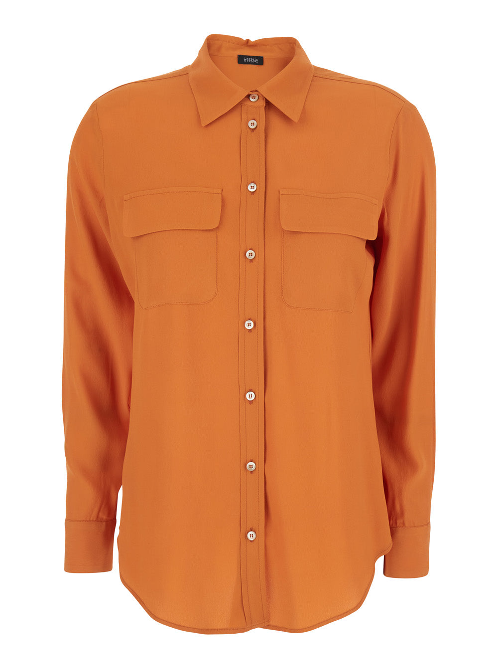 Silk-Blend Acetate Shirt — Orange