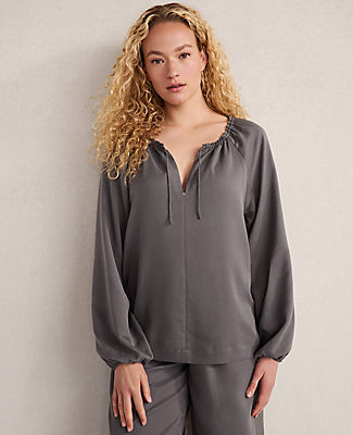 Ann Taylor Haven Well Within Washed Split Neck Top