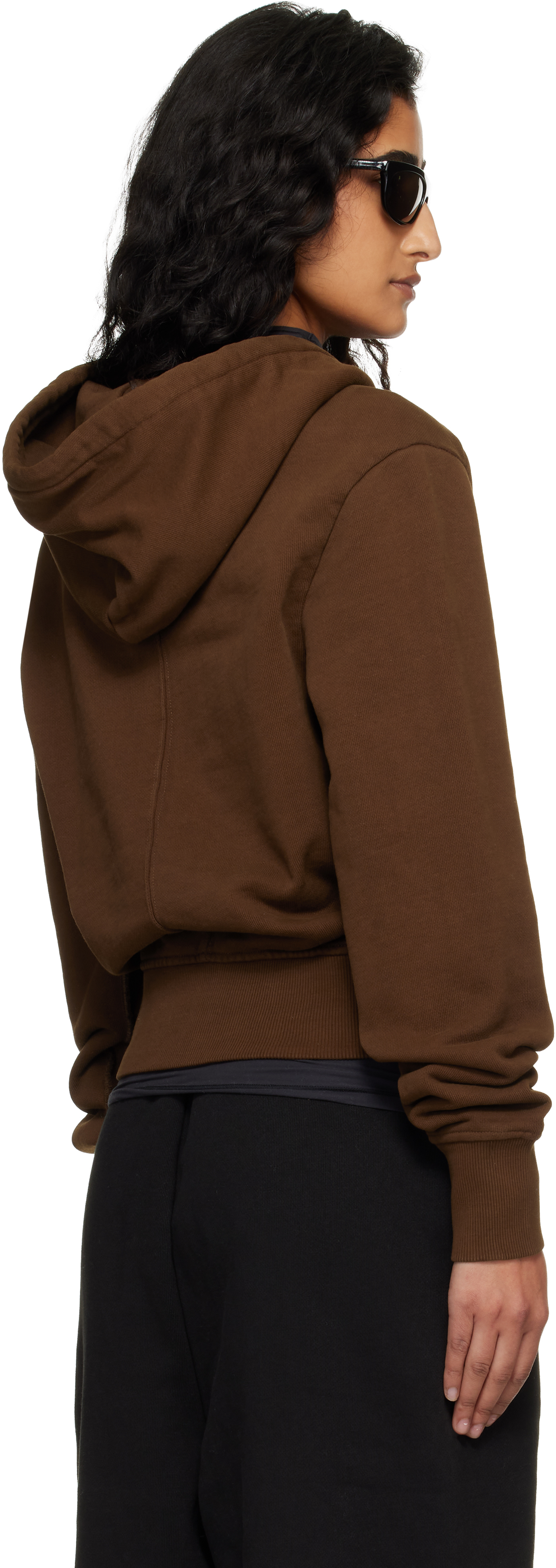 Brown Slim Zip Up Hoodie