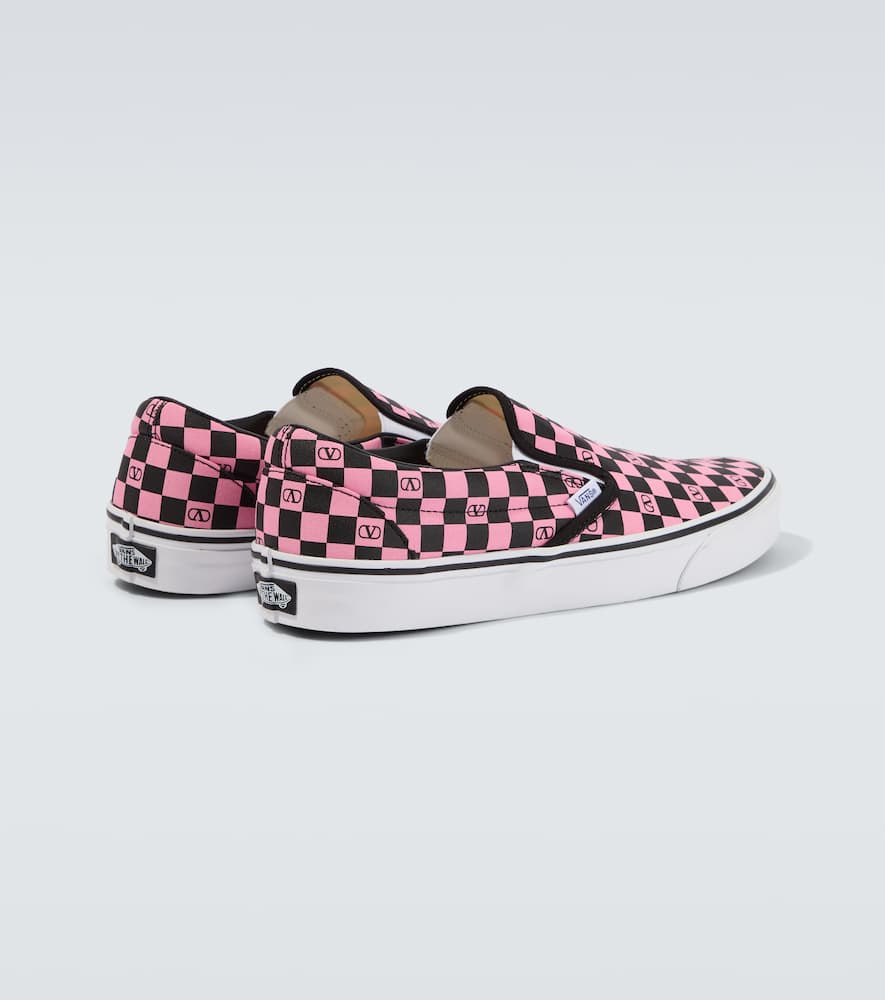 X Vans VLogo checked slip-on shoes