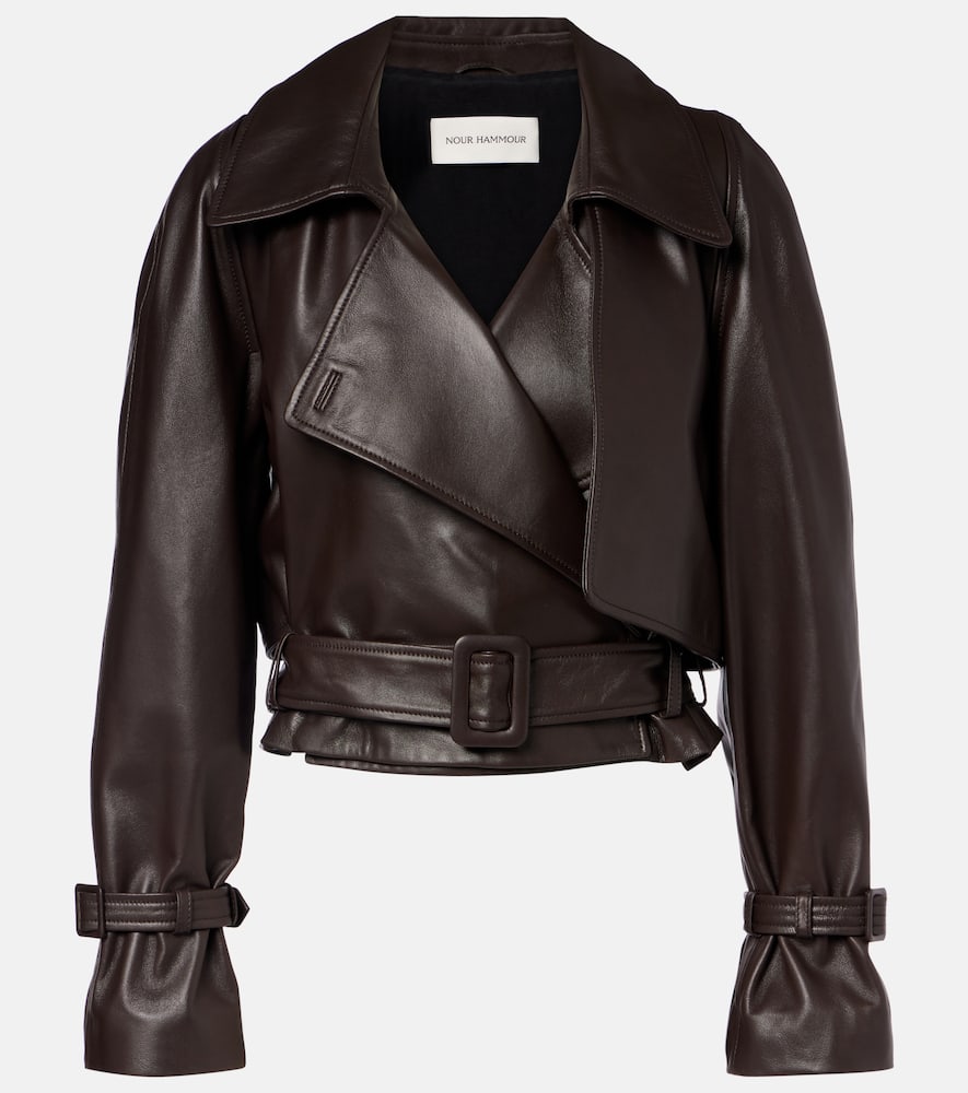 Hatti cropped leather jacket