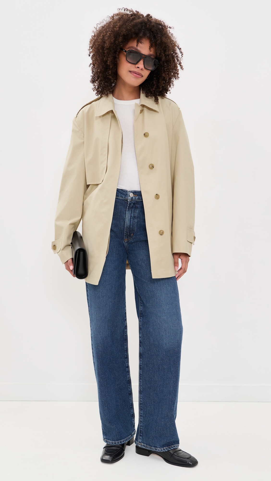 Cotton Blend Short Trench Jacket Lt Maiz