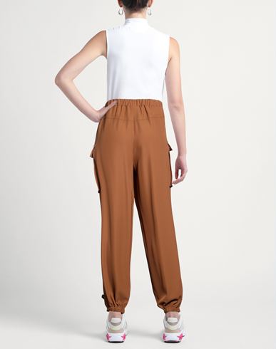 Woman Pants Brown Size 10 Polyester, Elastane