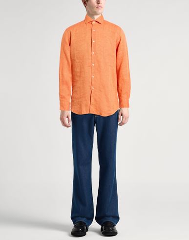 Man Shirt Orange Size 15 ½ Linen