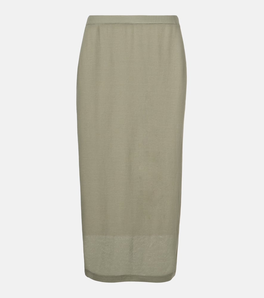 Cotton midi skirt