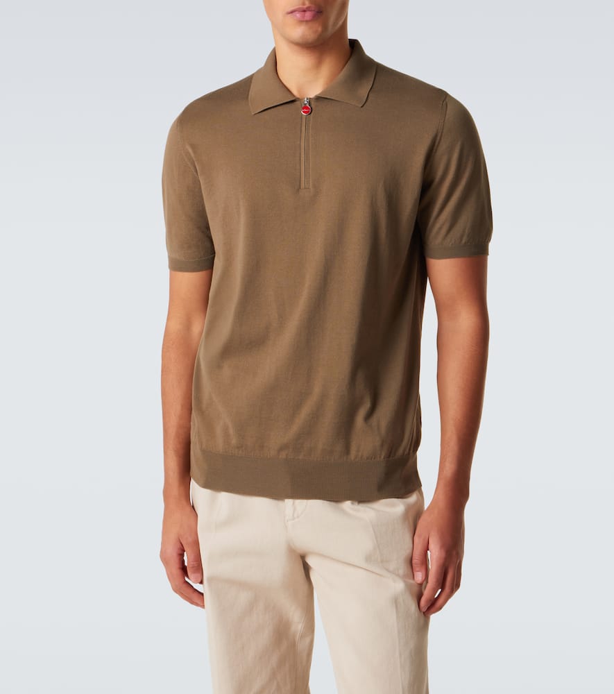 Cotton half-zip polo shirt