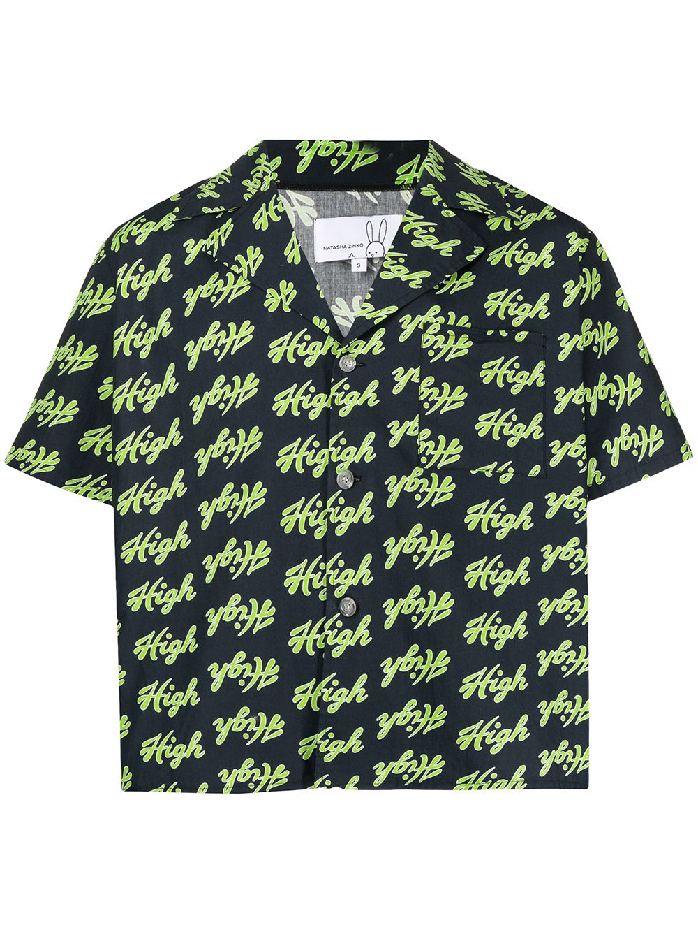 Slogan-print short-sleeved shirt - Blue