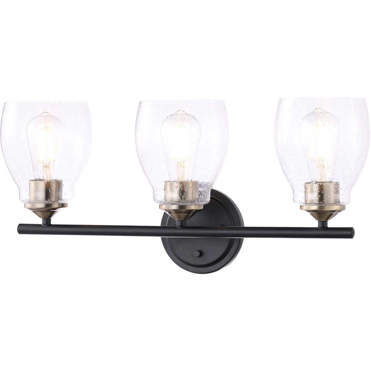 Winsley 3-Light Bathroom Vanity Light in Coal and Stained Bra